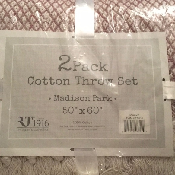 2 Pack Cotton Throw Set Mauve - Picture 1 of 4